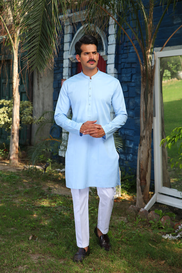 Sky blue kurta set